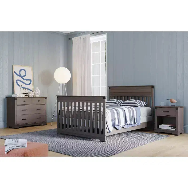 Comodino con 1 cassetto e ripiano aperto Coach Cherry / Dapper Gray, Bambini e neonati