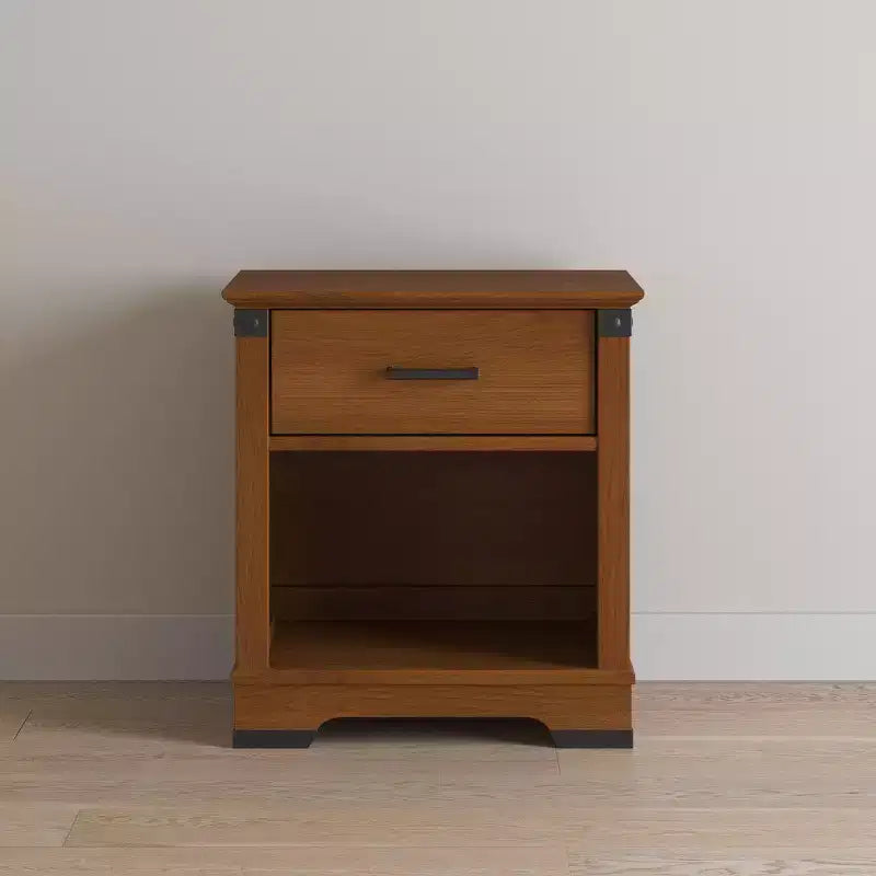 Comodino con 1 cassetto e ripiano aperto Coach Cherry / Dapper Gray, Bambini e neonati