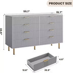 Comò a 8 cassetti Nero / Grigio / Naturale / Bianco, Cassettiera moderna in legno, Per utente singolo