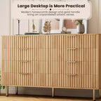 Comò a 8 cassetti Nero / Grigio / Naturale / Bianco, Cassettiera moderna in legno, Per utente singolo