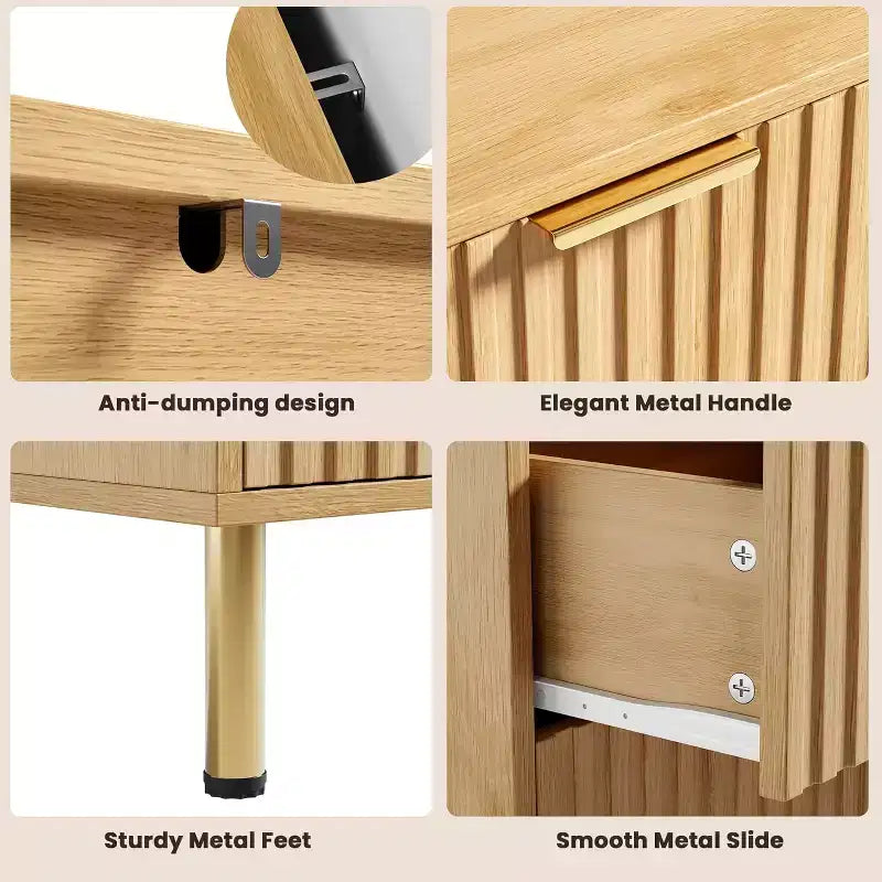 Comò a 8 cassetti Nero / Grigio / Naturale / Bianco, Cassettiera moderna in legno, Per utente singolo