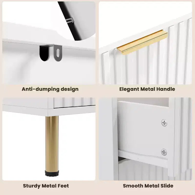 Comò a 8 cassetti Nero / Grigio / Naturale / Bianco, Cassettiera moderna in legno, Per utente singolo