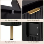 Comò a 8 cassetti Nero / Grigio / Naturale / Bianco, Cassettiera moderna in legno, Per utente singolo