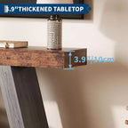 Tavolino Consolle a 2 Ripiani Marrone/Grigio e Marrone/Naturale – Tavolino da Divano Slim in Stile Rustico per Ingresso e Salotto
