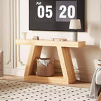 Tavolino Consolle a 2 Ripiani Marrone/Grigio e Marrone/Naturale – Tavolino da Divano Slim in Stile Rustico per Ingresso e Salotto