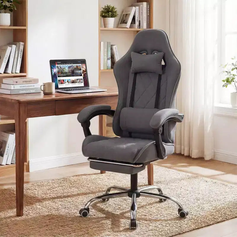 Sedia da gaming reclinabile grigia, Posto singolo