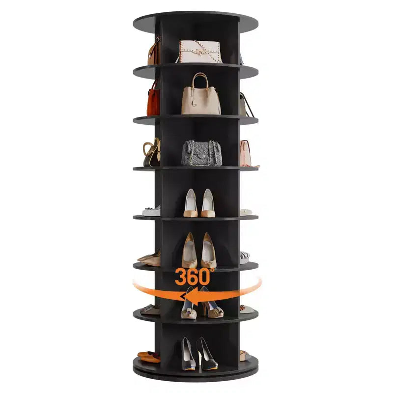 Shoe Rack Tower, Standing Spinning Shoe Organizer, Vertical Spinning Shoes Display, Shoes Rack Storage Round Carousel Shoes Closet Organization