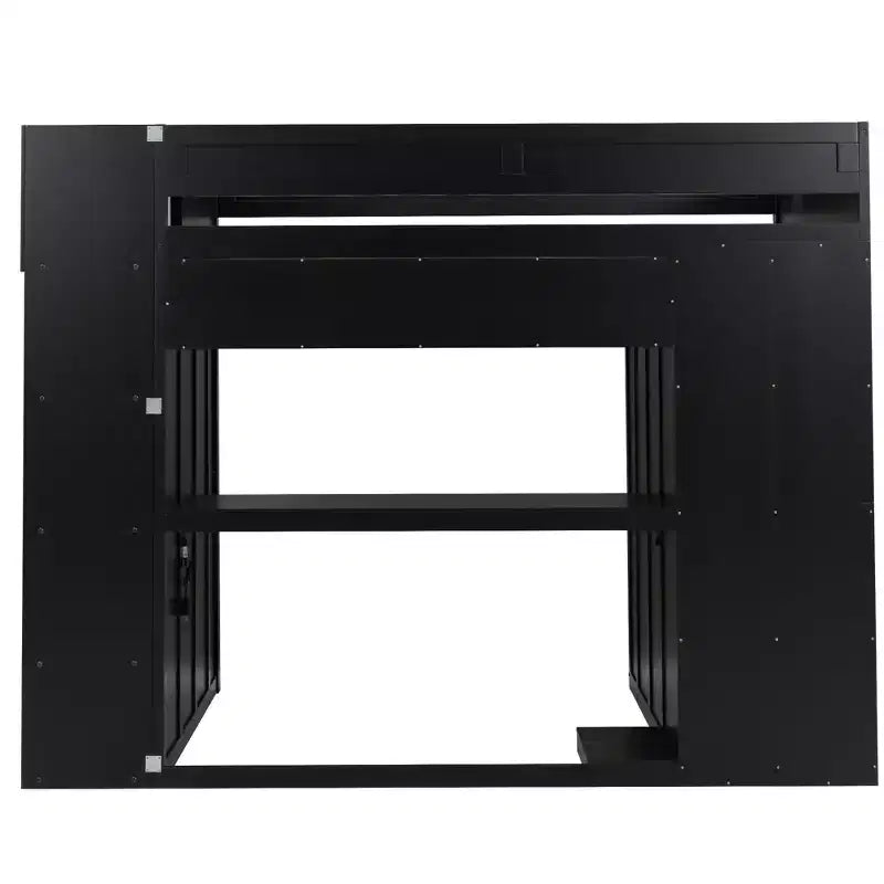 Letto a soppalco da gaming nero e rosso con scrivania e luci LED, singolo/matrimoniale, per 1 persona