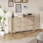 Cassettiera 6 cassetti in Rattan Naturale/Marrone, Stile Rustico