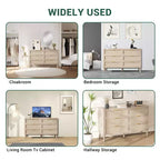 Cassettiera 6 cassetti in Rattan Naturale/Marrone, Stile Rustico