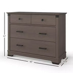 Culla trasformabile a pannello intero Coach Cherry / Dapper Gray e set comò 3 pezzi, per 1 bambino