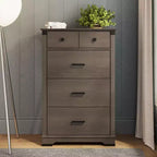 Culla trasformabile a pannello intero Coach Cherry / Dapper Gray e set comò 3 pezzi, per 1 bambino